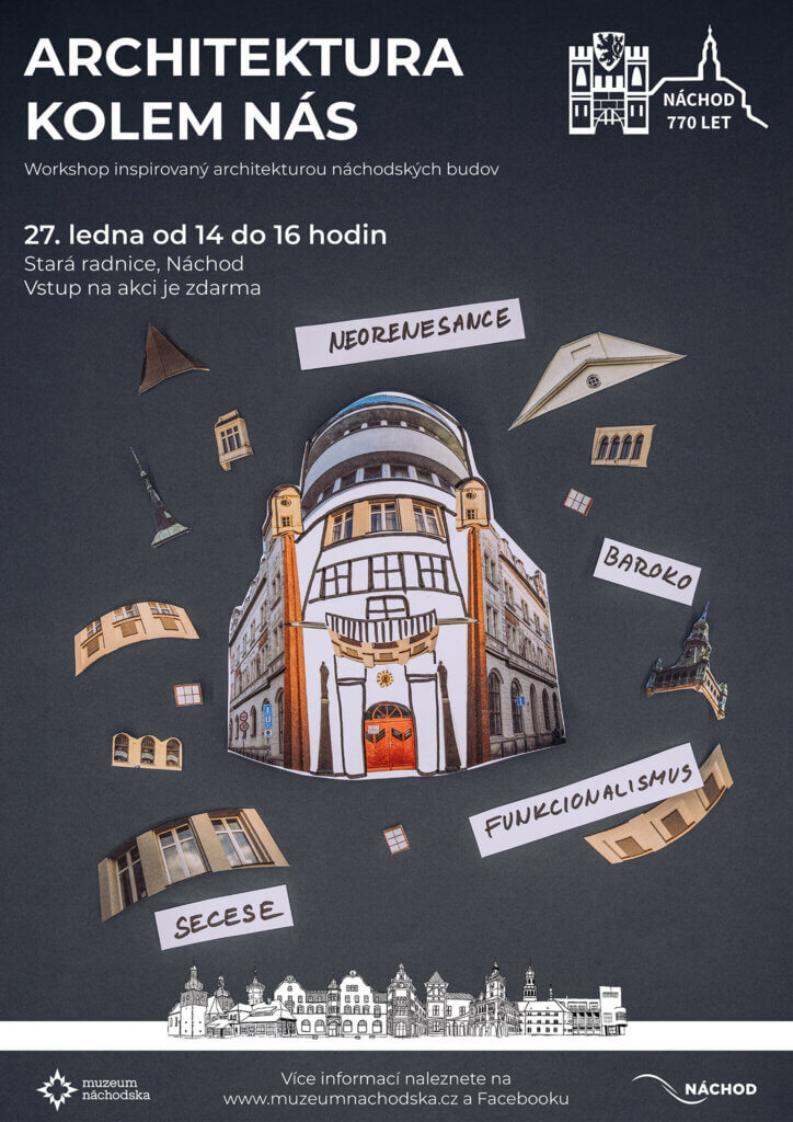 Plakát na workshop Architektura kolem nás