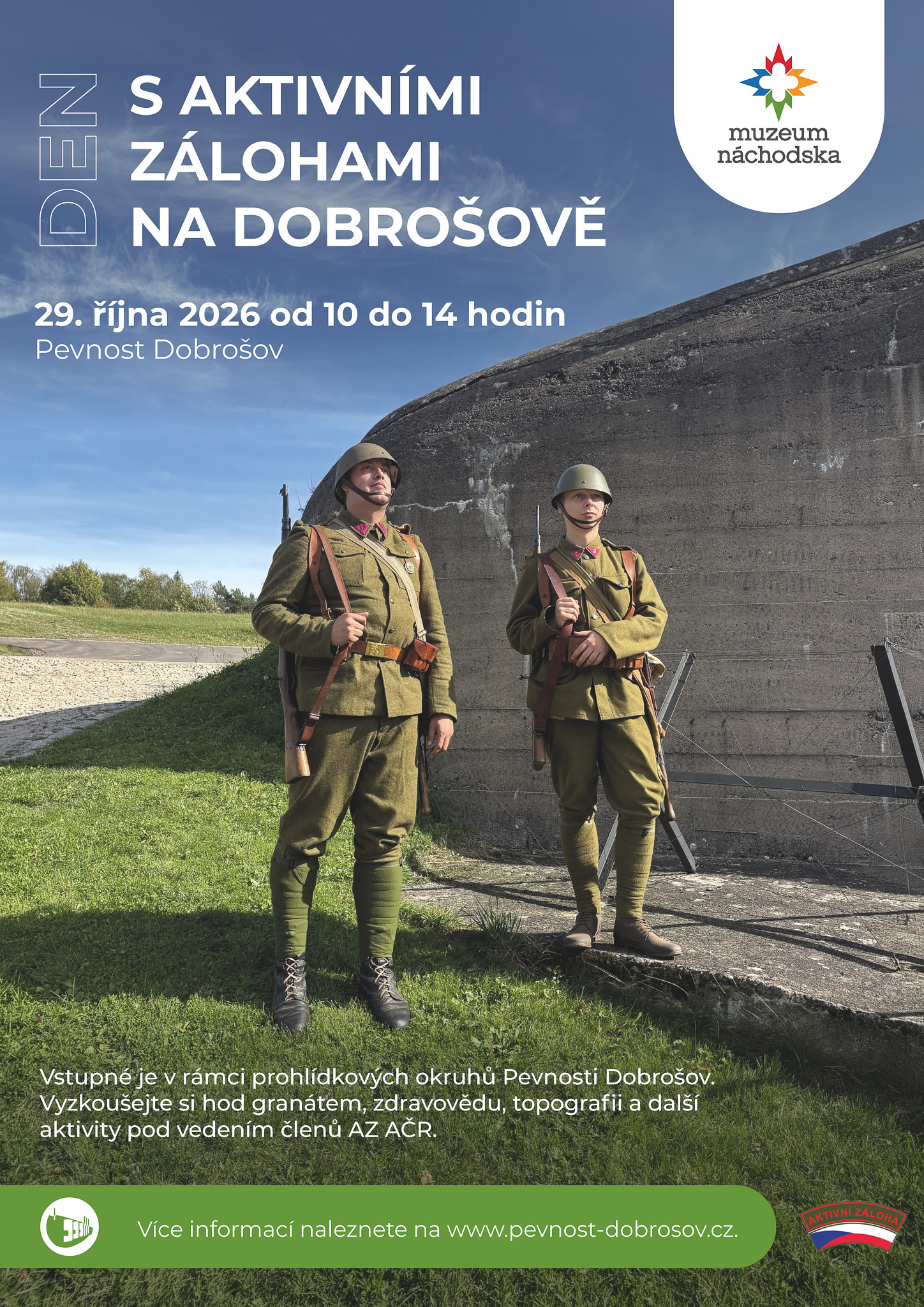 Den a aktivními zálohami na Dobrošově - plakát